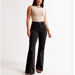 Abercrombie Black Vintage Flare High Rise Jeans Curvy Love